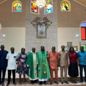 Delegation from St. Alphonse Catholic Church, Ga Odumase, with Rev. Fr. Betuyre and some Evangelization Committee Members